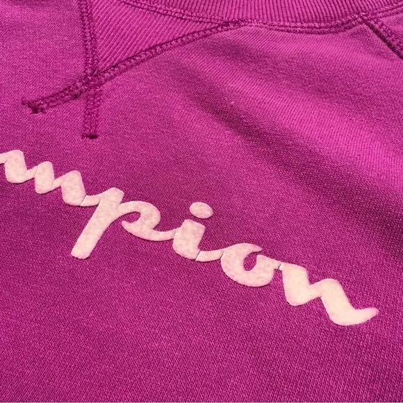 Vintage Champion Women's Purple Crew Neck Long Sleeve Casual Sweatshirt M - Picture 4 of 7